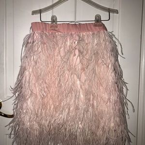 Design Lab Lord and Taylor Feather Skirt